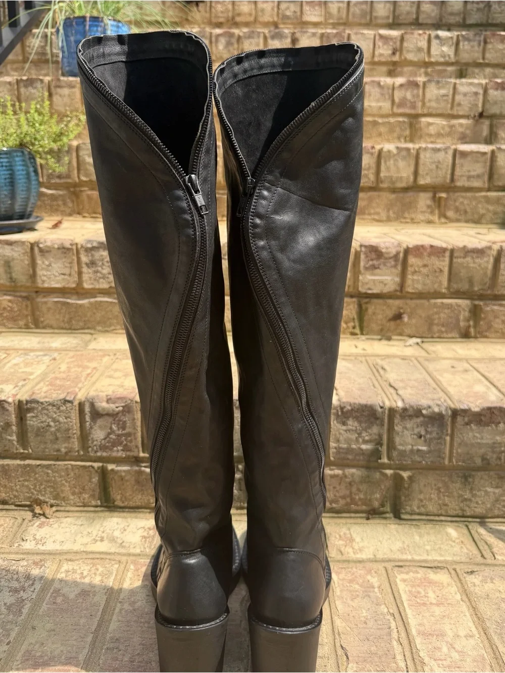 Ann Demeulemeester FW2012 Spiral Zip OTK Leather Boots IT37.5